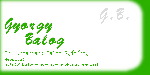 gyorgy balog business card